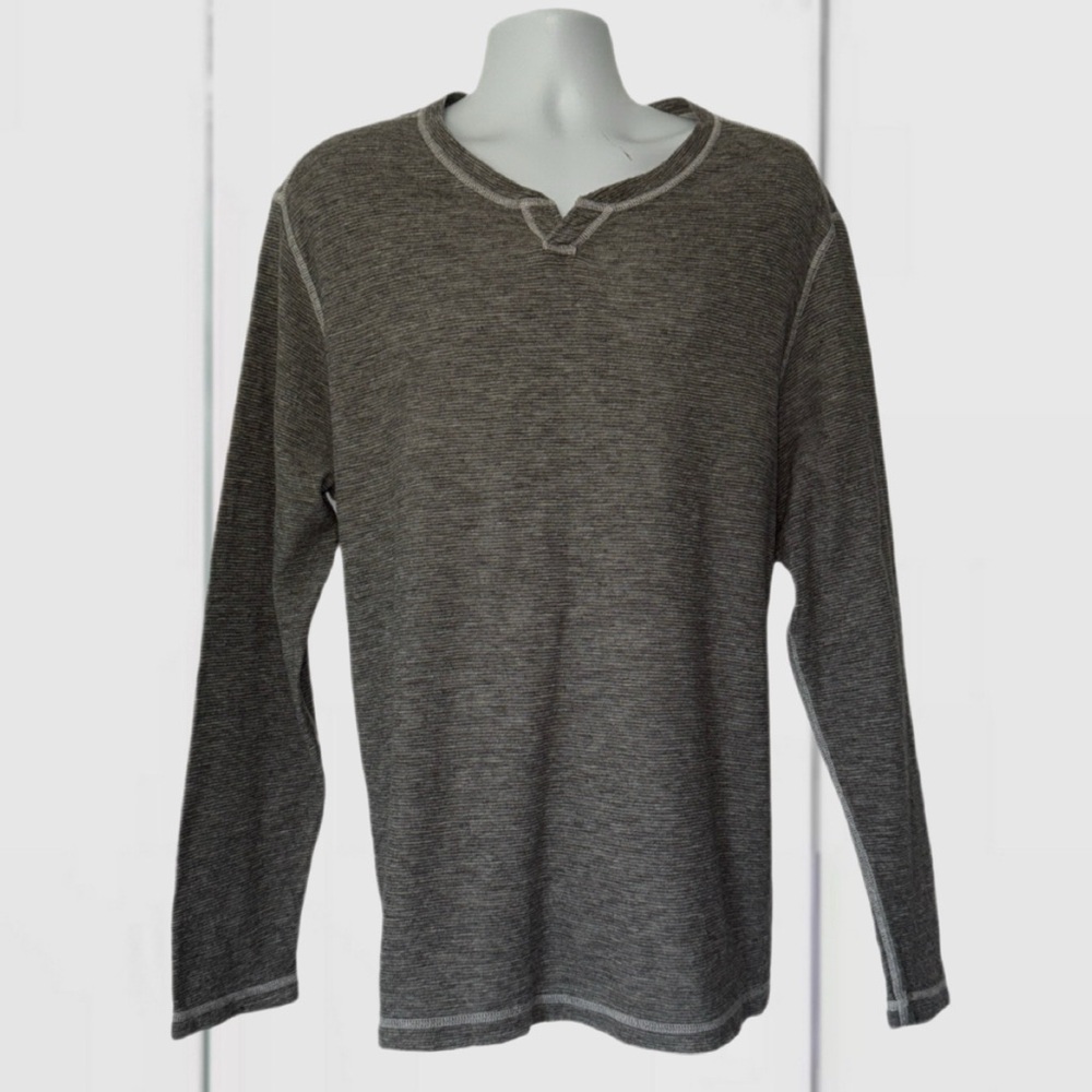 Tommy Bahama Reversible Long Sleeve Shirt Gray Heather L/XL Cotton Blend